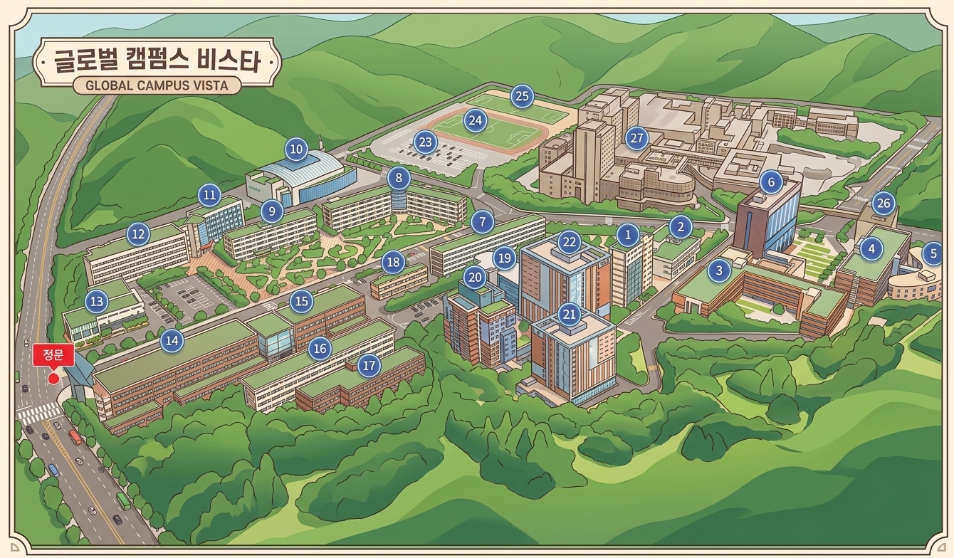 영남이공대학교 글로벌 캠퍼스 비스타 지도